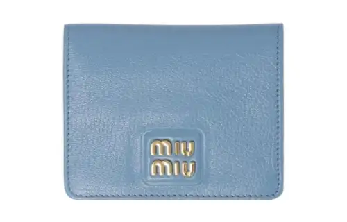 MIU MIU Leather Wallet Small Women's Blue