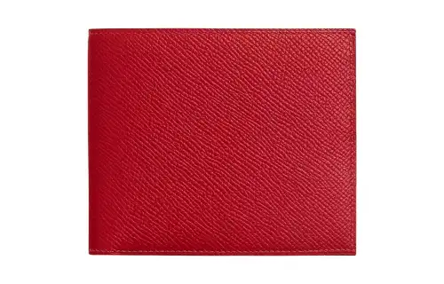HERMES MC² Euclide Epsom Calfskin Wallet Women's 5XRouge Piment Pepper Red