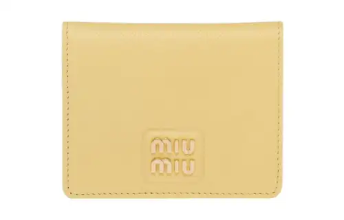 MIU MIU Leather Wallet Small Women's Yellow