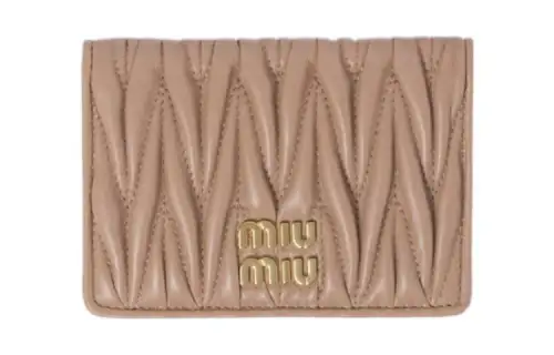 MIU MIU Leather Card Holder Women's Umber
