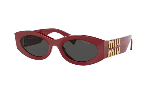 MIU MIU Plate Frame Irregular Shape Sunglasses Women's Red
