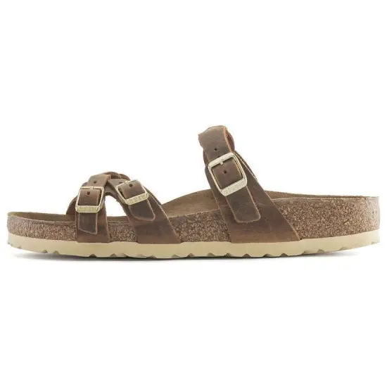 Birkenstock Franca Braided Natural Leather Oiled Narrow Fit Sandals 'Cognac' Women's