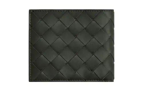Bottega Veneta Cow Leather Wallet Men's Dark Green/Stone Green
