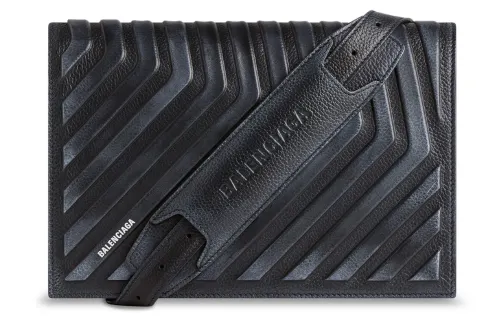 Balenciaga Car Flap Dirty Effect Crossbody Black
