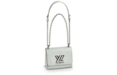 LOUIS VUITTON Twist Lizard Skin Shoulder Bag, Crossbody Bag Small Women's White