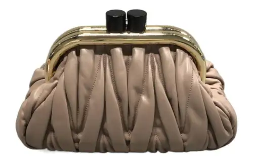 MIU MIU BELLE Chain Sheepskin Handbag, Shoulder Bag Women's Cameo Brown Beige