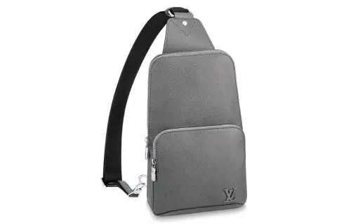 LOUIS VUITTON Avenue Cow Leather Crossbody Bag, Shoulder Bag Men's Gray