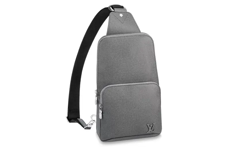 LOUIS VUITTON Avenue Cow Leather Crossbody Bag, Shoulder Bag Men's Gray
