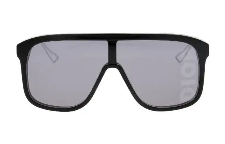 DIOR Plate Frame Irregular Shape Sunglasses Women's Black
