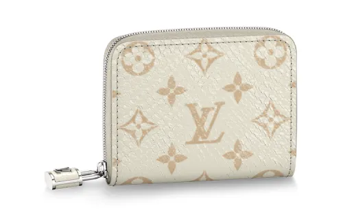 LOUIS VUITTON Zippy Python Skin Wallet Women's Ivory