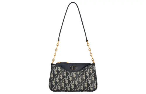 DIOR Fabric Hobo Bag, Shoulder Bag, Crossbody Bag Women's Blue