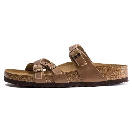 Birkenstock Franca Oiled Leather Narrow Fit Sandals 'Tobacco Brown' Women's