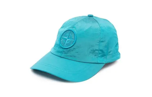 STONE ISLAND Embroidery Print Nylon Baseball Caps Men's Green