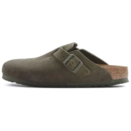 Birkenstock Boston Suede Leather Narrow Fit 'Thyme'