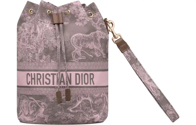 DIOR DiorTravel Fabric Storage Bag Women's Pink/Gray
