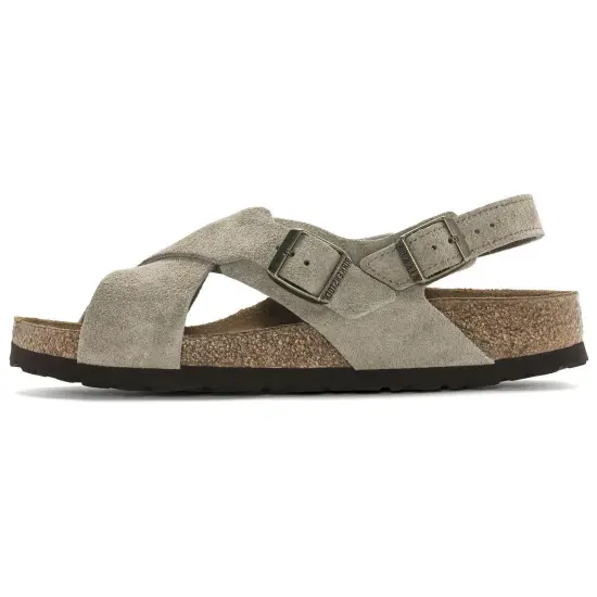 Birkenstock Tulum Suede Leather Narrow Fit Sandals 'Taupe' Women's