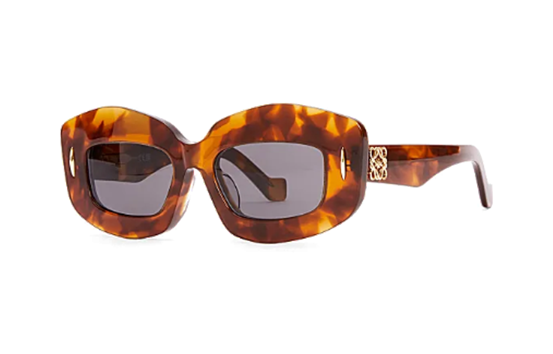 LOEWE Plate Frame Irregular Shape Sunglasses Unisex Brown