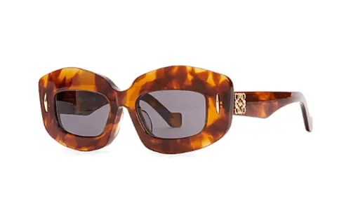 LOEWE Plate Frame Irregular Shape Sunglasses Unisex Brown