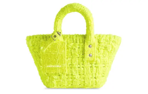 Balenciaga Bistro Detachable Strap Sheepskin Basket Bag, Shoulder Bag, Crossbody Bag, Handbag Extra Small Women's
