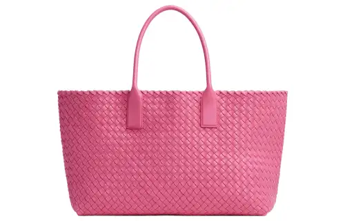 Bottega Veneta Lambskin One Shoulder Handbag Medium Women's Milkshake Pink