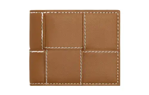Bottega Veneta CASSETTE Cow Leather Wallet Men's Timber