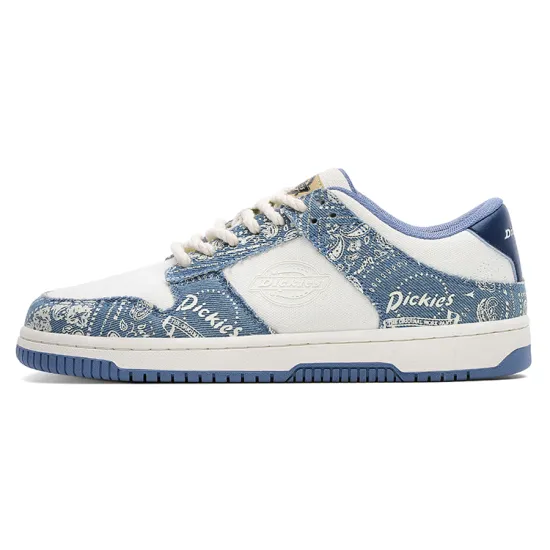 Dickies Skateboard Shoes Men Low-Top White Blue