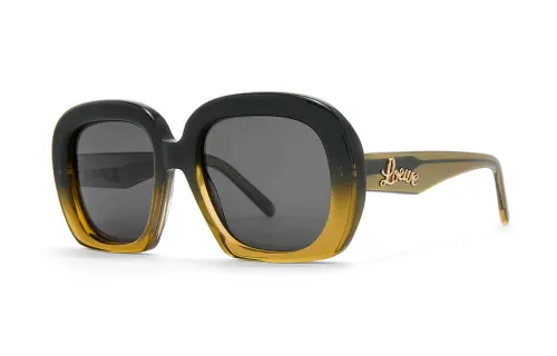 LOEWE Plate Frame Square Sunglasses Women's Yellow