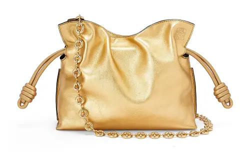 LOEWE Nappa Cow Leather Clutch Mini Women's Gold