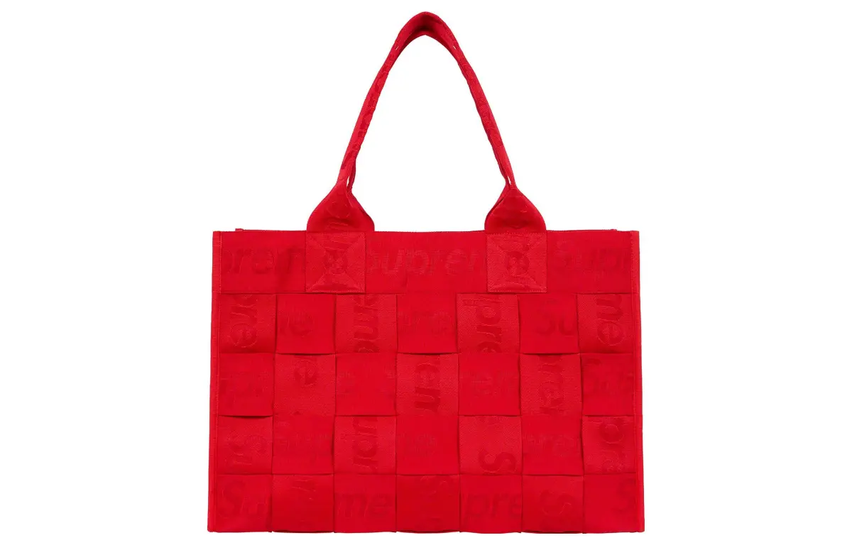 Supreme Fabric Tote Bag, Shopping Bag, Handbag Large Unisex Red