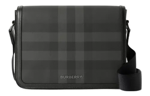 Burberry Cowhide Cotton, Polyurethane Shoulder Bag, Crossbody Bag Men's Charcoal Gray