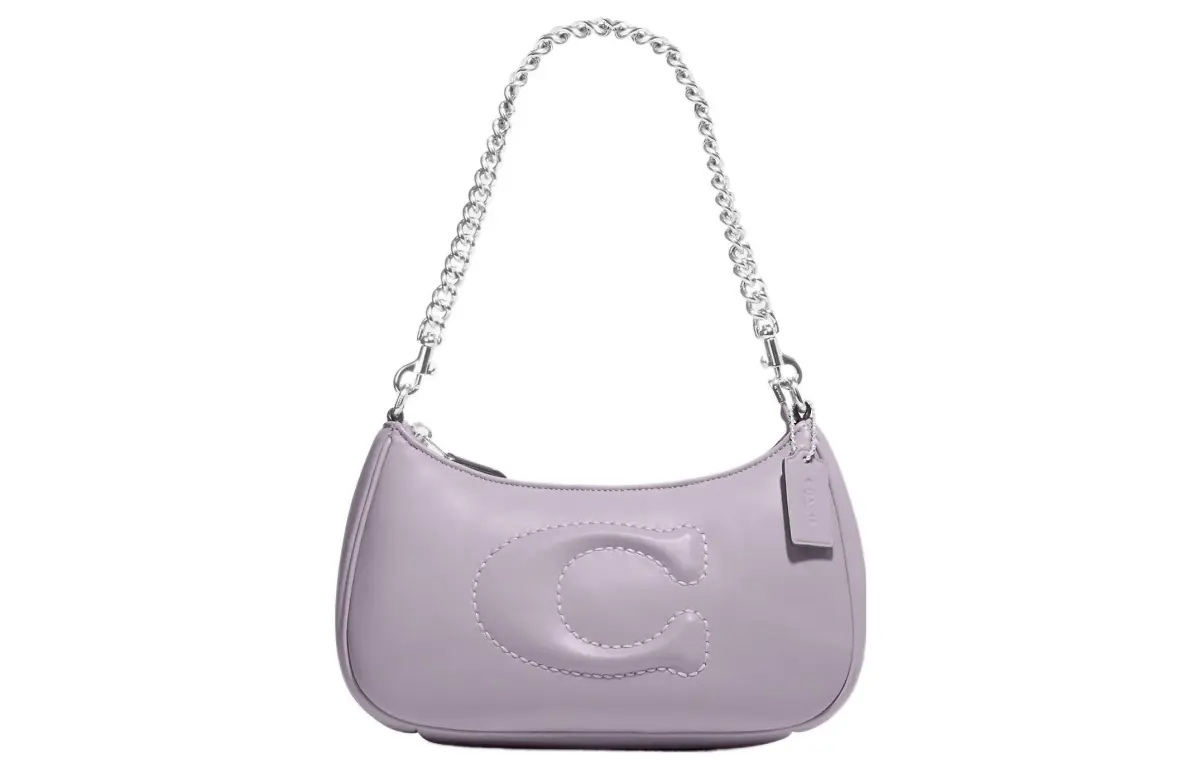 COACH Teri Leather Shoulder Bag, Handbag, Shoulder Bag Medium Women's Taro Purple