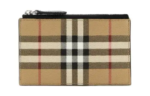 Burberry Check Printed Zipped Wallet