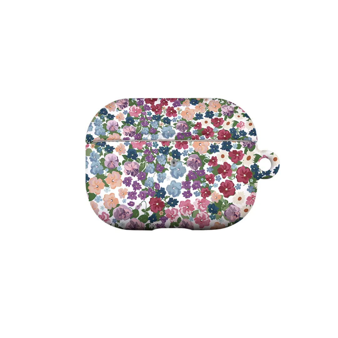 Keshami Compatibility With Apple AirPods Pro 3/Pro 2/AirPods 4/3 PC Matte Hard Case Floral Fuchsia Small Floral