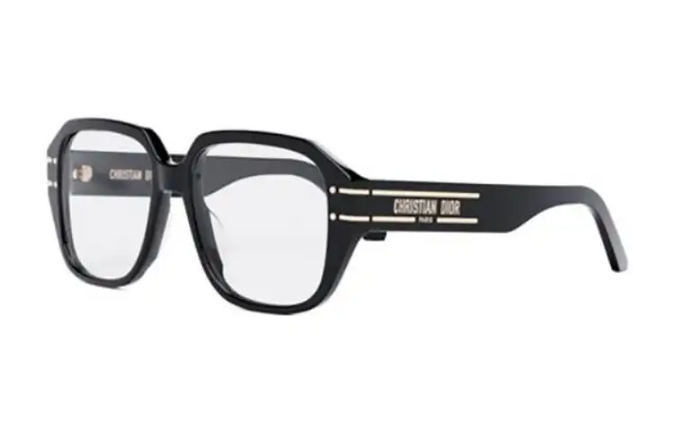 DIOR Acetate Irregular Shape Eyeglass Frames Unisex Black