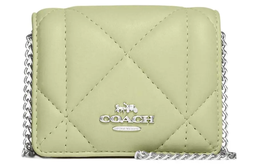 COACH Leather Chain Bag, Shoulder Bag, Crossbody Bag Mini Women's Green