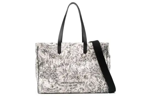 Golden Goose Cotton Shoulder Bag, Crossbody Bag, Handbag Women's White/Black
