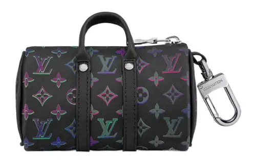 LOUIS VUITTON Key Holder And Bag Charm Spotlight Mini Keepall Black Borealis
