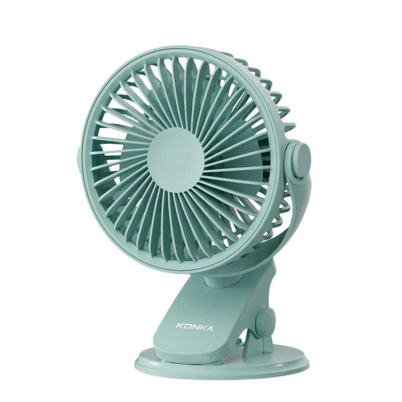 KONKA Konka Electric Fan Mini Student Desk Fan Household Desktop Clamp Fan Bed Small Dormitory Light Sound Fan KJS-4003-P