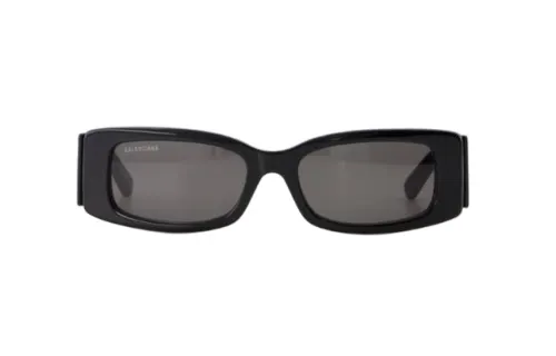 Balenciaga Plate Frame Rectangular Sunglasses Women's Black