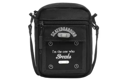 Li Ning Skateboard Cotton Shoulder Bag, Crossbody Bag Regular Unisex Black