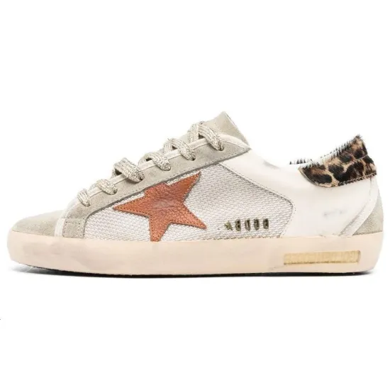 Golden Goose Super Star Stylish Skateboarding Shoes Women's Gray Orange Vintage Version
