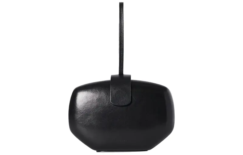 THE ROW Kit Invisible Magnetic Clasp Nappa Leather Clutch Women's Black