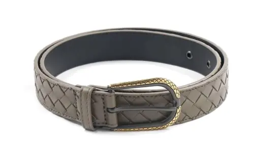 Bottega Veneta Leather Belts Women's Green Brown 3cm