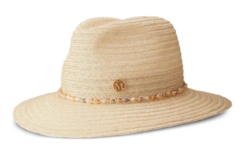 Maison Michel Henrietta Shell embellished Straw Fedora