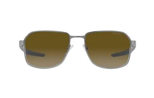 PRADA Alloy Irregular Shape Sunglasses Men's Gray