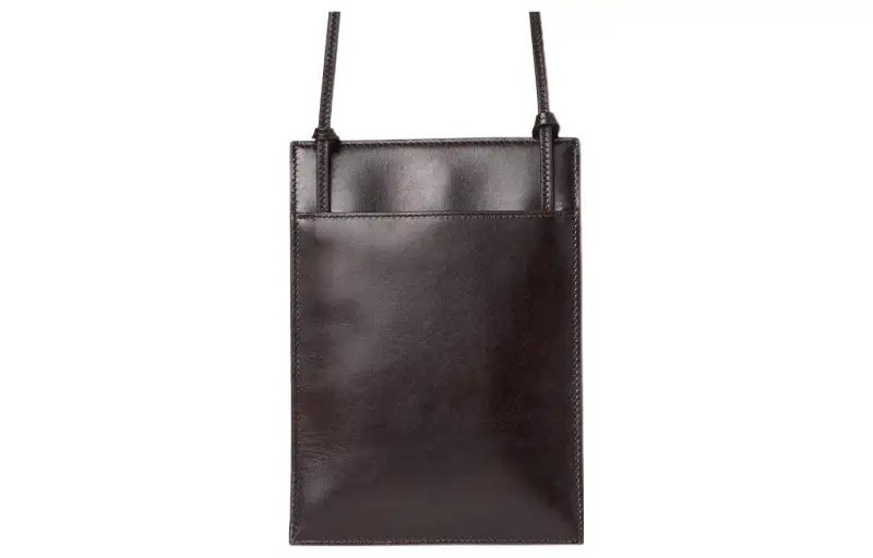 THE ROW Smooth Calfskin Shoulder Bag Women's Dark Brown