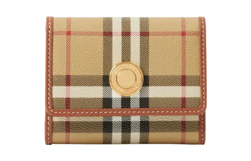 Burberry Polyurethane Bonded To Polyester Wallet Small Women's Beige