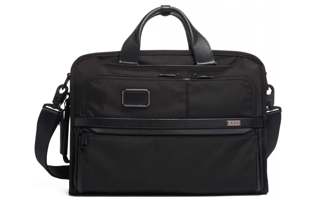TUMI Alpha 3 Baller Nylon Laptop Bag, Portable Crossbody Briefcase Large Men's Black
