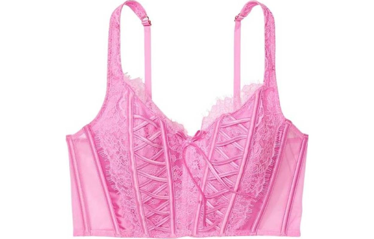 Victoria's Secret Lace pink-purple purple breast pads with bow