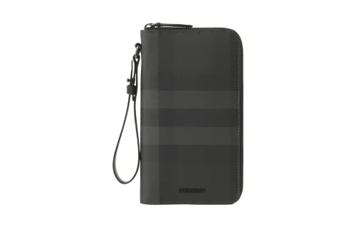 Burberry Leather Wallet Men's Gray
